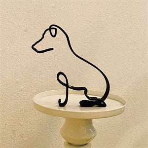 Wire Dachshund Silhouette Small Curved Metal Statue-Home Decor-Dachshund, Dog Dad Gifts, Dog Mom Gifts, Home Decor, Statue-03-China-7