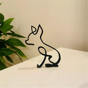 Wire Dachshund Silhouette Small Curved Metal Statue-Home Decor-Dachshund, Dog Dad Gifts, Dog Mom Gifts, Home Decor, Statue-03-China-1