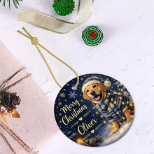 Load image into Gallery viewer, Yellow Labrador Christmas Ornament - Cozy Winter Pet Portrait Design - Personalize with Photo and Name-Christmas Ornament-Christmas,Christmas Ornament,Personalize Artwork-6
