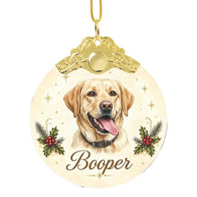 Load image into Gallery viewer, Yellow Labrador Christmas Ornament - Gold Crown Dog Portrait - Personalized with Photo and Name-Christmas Ornament-Christmas,Christmas Ornament,Personalize Artwork-3