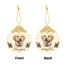 Load image into Gallery viewer, Yellow Labrador Christmas Ornament - Gold Crown Dog Portrait - Personalized with Photo and Name-Christmas Ornament-Christmas,Christmas Ornament,Personalize Artwork-5