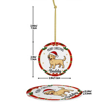 Load image into Gallery viewer, Yellow Labrador Christmas Ornament - Personalized Whimsical Holiday Cartoon Art Design - with Name-Christmas Ornament-Christmas,Labrador,Personalize Artwork-4