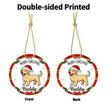 Load image into Gallery viewer, Yellow Labrador Christmas Ornament - Personalized Whimsical Holiday Cartoon Art Design - with Name-Christmas Ornament-Christmas,Labrador,Personalize Artwork-5