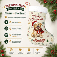 Load image into Gallery viewer, Yellow Labrador Christmas Stocking - Cozy Festive Wishes - Personalize with Photo and Name-Christmas Ornament-Christmas,Christmas Stocking,Personalize Artwork-2