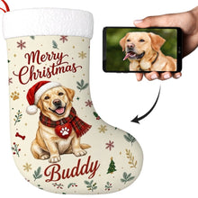 Load image into Gallery viewer, Yellow Labrador Christmas Stocking - Cozy Festive Wishes - Personalize with Photo and Name-Christmas Ornament-Christmas,Christmas Stocking,Personalize Artwork-1