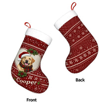 Load image into Gallery viewer, Yellow Labrador Christmas Stocking – Heart Knit Portrait – Personalize with Photo and Name-Christmas Ornament-Christmas,Christmas Stocking,Labrador,Personalize Artwork-4