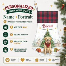 Load image into Gallery viewer, Yellow Labrador Christmas Stocking - Home for the Holidays - Personalize with Photo and Name-Christmas Ornament-Christmas,Christmas Stocking,Personalize Artwork-2