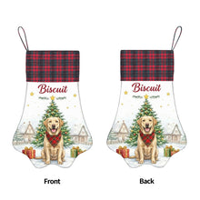 Load image into Gallery viewer, Yellow Labrador Christmas Stocking - Home for the Holidays - Personalize with Photo and Name-Christmas Ornament-Christmas,Christmas Stocking,Personalize Artwork-5