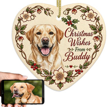 Load image into Gallery viewer, Yellow Labrador Dog Ornament - Christmas Wishes Design - Personalized with Name-Christmas Ornament-Christmas,Labrador,Personalize Artwork-1