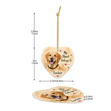 Load image into Gallery viewer, Yellow Labrador Dog Ornament - My Heart Belongs To Design - Personalized with Name-Christmas Ornament-Christmas,Labrador,Personalize Artwork-3