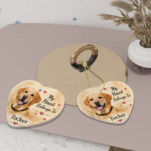Load image into Gallery viewer, Yellow Labrador Dog Ornament - My Heart Belongs To Design - Personalized with Name-Christmas Ornament-Christmas,Labrador,Personalize Artwork-4