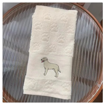 Yellow Labrador Love Large Embroidered Cotton Towel 360x