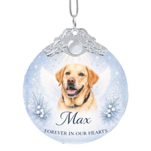 Load image into Gallery viewer, Yellow Labrador Ornament - Angel Dog Memorial Design - Personalized with Photo and Name-Christmas Ornament-Christmas,Christmas Ornament,Labrador,Personalize Artwork-3