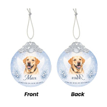 Load image into Gallery viewer, Yellow Labrador Ornament - Angel Dog Memorial Design - Personalized with Photo and Name-Christmas Ornament-Christmas,Christmas Ornament,Labrador,Personalize Artwork-5