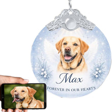 Load image into Gallery viewer, Yellow Labrador Ornament - Angel Dog Memorial Design - Personalized with Photo and Name-Christmas Ornament-Christmas,Christmas Ornament,Labrador,Personalize Artwork-1