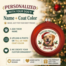 Load image into Gallery viewer, Yellow Labrador Ornament - Classic Red Round Shape - Santa's Favourite Design - Personalized with Name-Christmas Ornament-Christmas,Labrador,Personalize Artwork-2