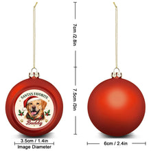 Load image into Gallery viewer, Yellow Labrador Ornament - Classic Red Round Shape - Santa's Favourite Design - Personalized with Name-Christmas Ornament-Christmas,Labrador,Personalize Artwork-5