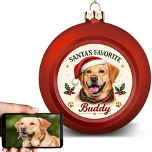 Load image into Gallery viewer, Yellow Labrador Ornament - Classic Red Round Shape - Santa's Favourite Design - Personalized with Name-Christmas Ornament-Christmas,Labrador,Personalize Artwork-1