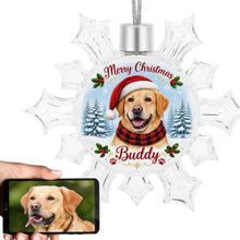 Load image into Gallery viewer, Yellow Labrador Ornament - Personalized Snowflake Shaped Christmas Snow Globe Design - with Name-Christmas Ornament-Christmas,Labrador,Personalize Artwork-1