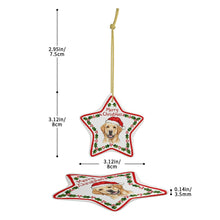 Load image into Gallery viewer, Yellow Labrador Ornament - Personalized Star Shaped Christmas Folk-Art Design-Christmas Ornament-Christmas,Labrador,Personalize Artwork-4