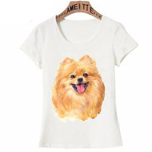 Load image into Gallery viewer, Yellow Pomeranian Love Womens T ShirtApparel