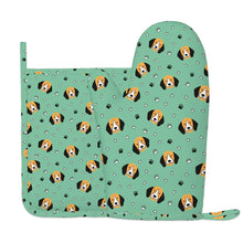Load image into Gallery viewer, Yes I Love Beagles Oven Gloves-Kitchen Decor-Green-One Size-1