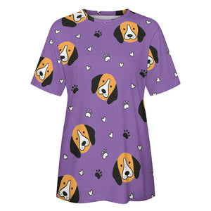 Yes I Love Beagles Soft All Over Print Women's Cotton T-Shirt - 4 Colors-Apparel-Apparel, Beagle, Shirt, T Shirt-12