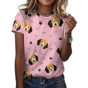 Yes I Love Beagles Soft All Over Print Women's Cotton T-Shirt - 4 Colors-Apparel-Apparel, Beagle, Shirt, T Shirt-14