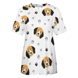 Yes I Love Beagles Soft All Over Print Women's Cotton T-Shirt - 4 Colors-Apparel-Apparel, Beagle, Shirt, T Shirt-3