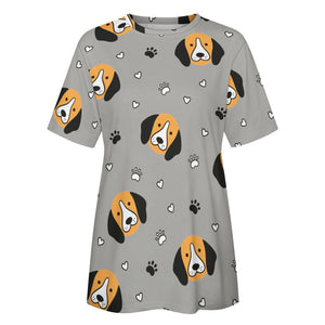 Yes I Love Beagles Soft All Over Print Women's Cotton T-Shirt - 4 Colors-Apparel-Apparel, Beagle, Shirt, T Shirt-5