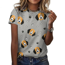 Load image into Gallery viewer, Yes I Love Beagles Soft All Over Print Women&#39;s Cotton T-Shirt - 4 Colors-Apparel-Apparel, Beagle, Shirt, T Shirt-8