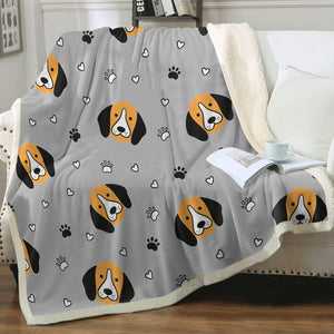 Yes I Love Beagles Soft Warm Fleece Blankets - 4 Colors-Blanket-Beagle, Blankets, Home Decor-Warm Gray-Small-4