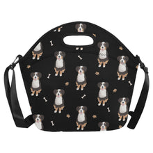 Load image into Gallery viewer, Yes I Love Bernese Mountain Dog Neoprene Lunch Bag-Accessories-Accessories,Bags,Bernese Mountain Dog,Lunch Bags-Midnight Black-ONESIZE-2