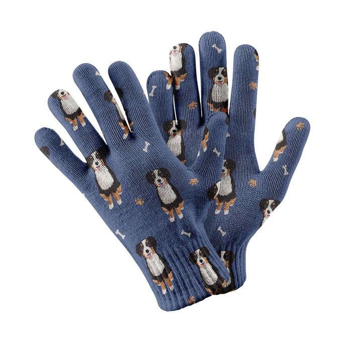 Yes I Love Bernese Mountain Dogs Touch Screen Gloves-Accessories-Accessories, Bernese Mountain Dog, Dog Dad Gifts, Dog Mom Gifts, Gloves-Navy-1