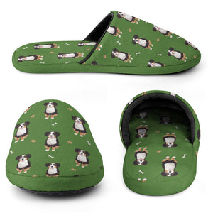 Yes I Love Bernese Mountain Dogs Women's Cotton Mop Slippers-17