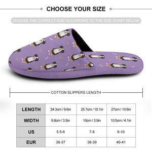 Yes I Love Bernese Mountain Dogs Women's Cotton Mop Slippers-36-37_（5.5-6）-Plum-4