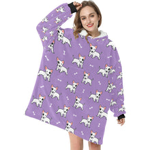 Load image into Gallery viewer, Yes I Love Bull Terriers Blanket Hoodie for Women - 4 Colors-Blanket-Apparel, Blanket Hoodie, Blankets, Bull Terrier-7