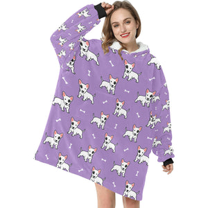 Yes I Love Bull Terriers Blanket Hoodie for Women - 4 Colors-Blanket-Apparel, Blanket Hoodie, Blankets, Bull Terrier-7