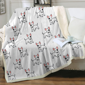 Yes I Love Bull Terriers Soft Warm Fleece Blankets - 4 Colors-Blanket-Blankets, Bull Terrier, Home Decor-Ivory-Small-2