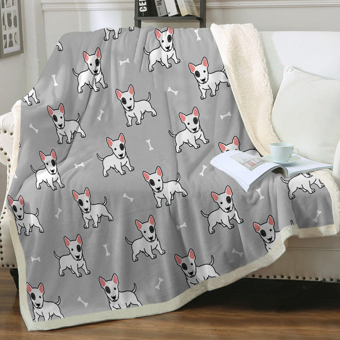 Yes I Love Bull Terriers Soft Warm Fleece Blankets - 4 Colors-Blanket-Blankets, Bull Terrier, Home Decor-Warm Gray-Small-1