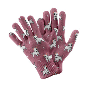 Yes I Love Bull Terriers Touch Screen Gloves-Accessories-Accessories, Bull Terrier, Dog Dad Gifts, Dog Mom Gifts, Gloves-Rose gold-4