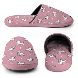 Yes I Love Bull Terriers Women's Cotton Mop Slippers-Accessories, Bull Terrier, Dog Mom Gifts, Slippers-11