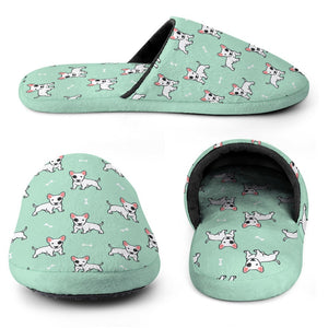 Yes I Love Bull Terriers Women's Cotton Mop Slippers-Accessories, Bull Terrier, Dog Mom Gifts, Slippers-15