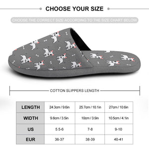 Yes I Love Bull Terriers Women's Cotton Mop Slippers-Accessories, Bull Terrier, Dog Mom Gifts, Slippers-36-37_（5.5-6）-Gray-19
