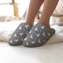 Load image into Gallery viewer, Yes I Love Bull Terriers Women&#39;s Cotton Mop Slippers-Accessories, Bull Terrier, Dog Mom Gifts, Slippers-21