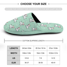 Load image into Gallery viewer, Yes I Love Bull Terriers Women&#39;s Cotton Mop Slippers-Accessories, Bull Terrier, Dog Mom Gifts, Slippers-36-37_（5.5-6）-PaleTurquoise-22