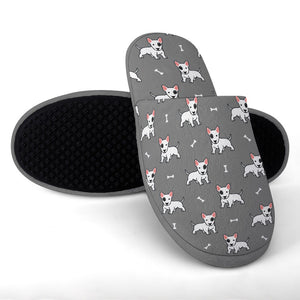 Yes I Love Bull Terriers Women's Cotton Mop Slippers-Accessories, Bull Terrier, Dog Mom Gifts, Slippers-25