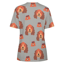 Load image into Gallery viewer, Yes I Love Cocker Spaniels All Over Print Women&#39;s Cotton T-Shirt - 4 Colors-Apparel-Apparel, Cocker Spaniel, Shirt, T Shirt-10