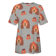 Load image into Gallery viewer, Yes I Love Cocker Spaniels All Over Print Women&#39;s Cotton T-Shirt - 4 Colors-Apparel-Apparel, Cocker Spaniel, Shirt, T Shirt-12