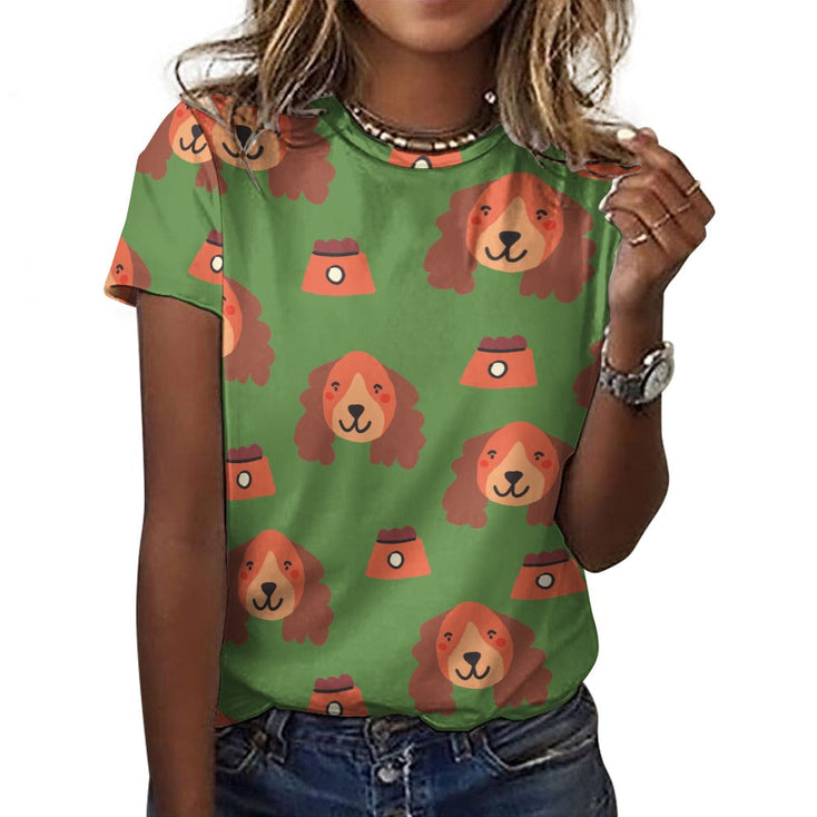 Yes I Love Cocker Spaniels All Over Print Women's Cotton T-Shirt - 4 Colors-Apparel-Apparel, Cocker Spaniel, Shirt, T Shirt-16